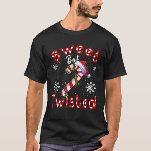 T-shirt Sucre de canne de Noël doux mais tordu