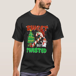 T-shirt Sucre de canne de Noël doux mais tordu amusant Noë