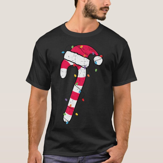 T-shirt Sucre de canne de Noël Père Noël Xmas Enfants Enfa (Devant)