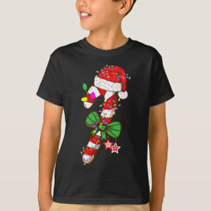 T-shirt Sucre de canne de Noël Santa Hat Xmas Light Enfant