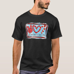 T-shirt Sucre de canne Paix Amour Noël Père Noël Nous