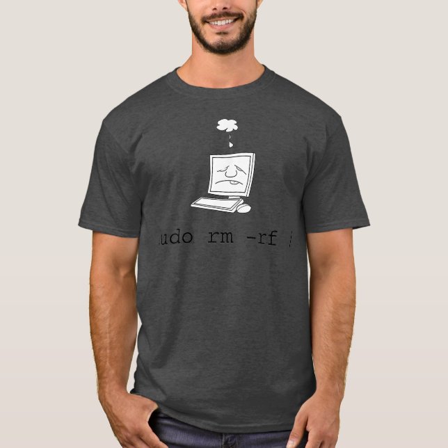T-shirt Sudo   Linu T   Sudo RM RF Command Men Women (Devant)