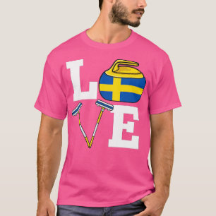 T-shirt Suède Curling Broom Winter ice Sports suédois Fla