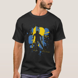 T-shirt Suède Drapeau Biathloniste suédois Biathlon suédoi