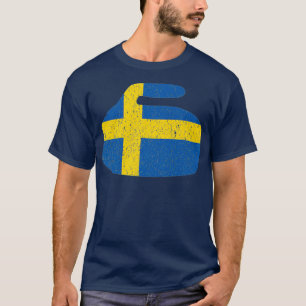 T-shirt Suède Drapeau Curling Rock Suédois Curling Premium