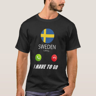 T-shirt Suède Drapeau Souvenir La Suède Appelle