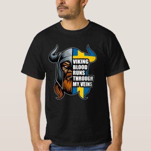 T-shirt Suède Le Sang Viking Traverse Mes Veines Vikings