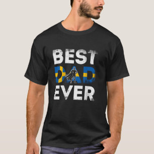T-shirt Suédois Papa Suède Père Superhero Hero