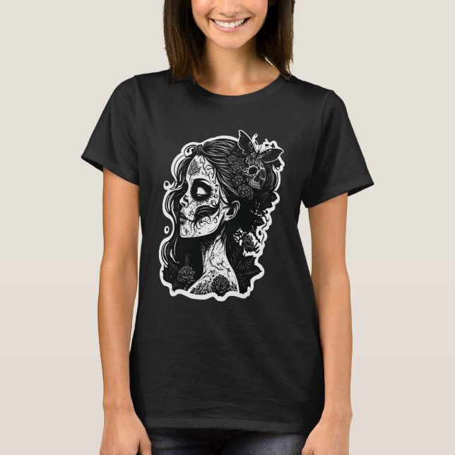 T-shirt Sugar Skull Fashion Model (Devant)