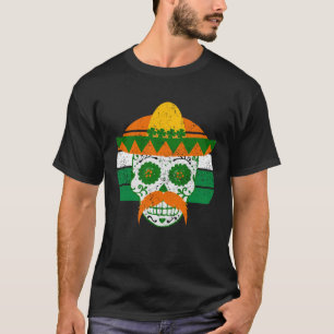 T-shirt Sugar Skull St Patrick s Day Irlandais Mexicain Vi