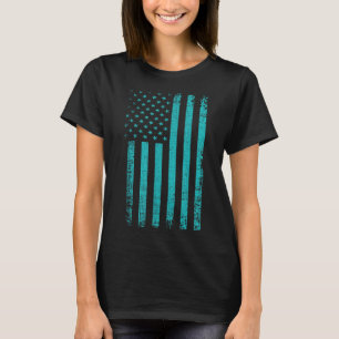 T-shirt Suicide Sensibilisation Usa Drapeau Turquoise Purp