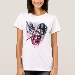 T-shirt Suicide Squad   Girls Graffiti Badges