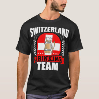 T-shirt Suisse Boire Team Funny Swiss Flag Beer