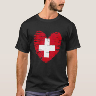 T-shirt Suisse Coeur Drapeau suisse Fierté suisse