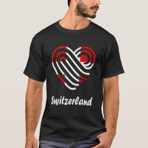 T-shirt Suisse Coeur Drapeau Suisse Pride Suisse Suisse