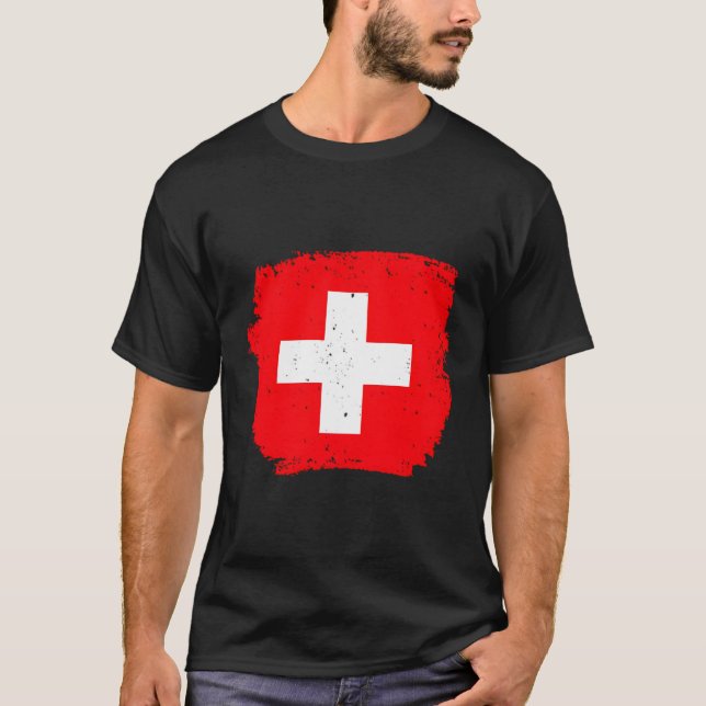 T-shirt Suisse Drapeau Fière Suisse (Devant)