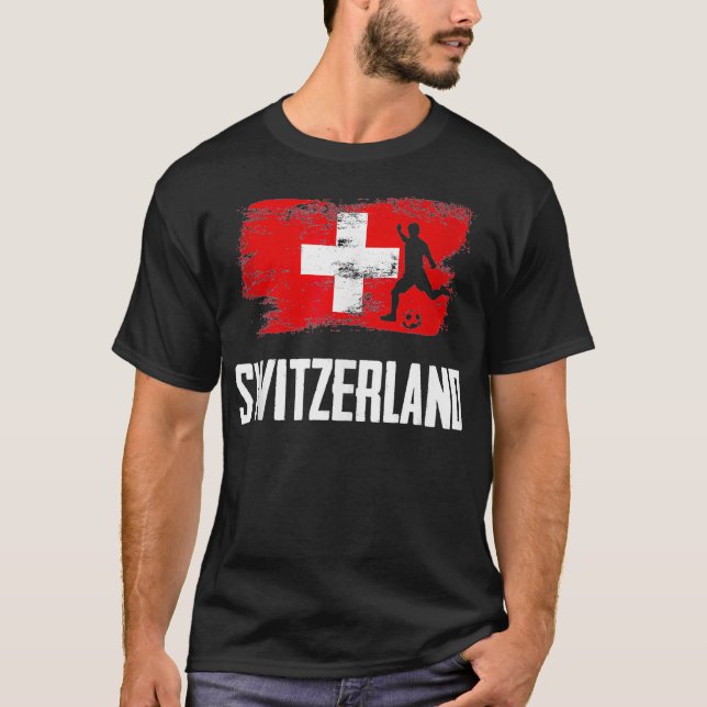 T-shirt Suisse Drapeau Jersey Swiss Soccer Team Swiss, M (Devant)