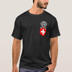 T-shirt Suisse Drapeau Napolitain Mastiff Chien Dans La Po
