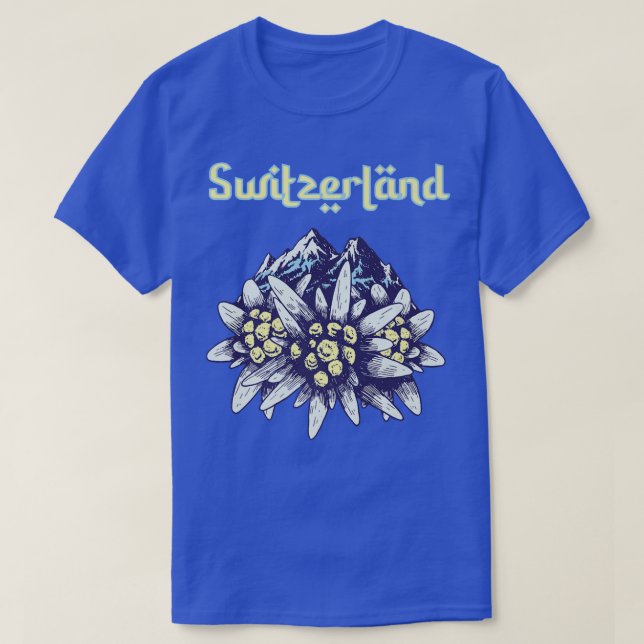 T-shirt Suisse Edelweiss Alpes Souvenir Montagne Hikin (Design devant)