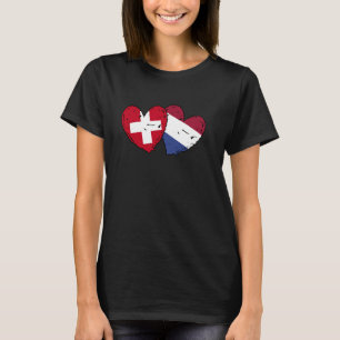 T-shirt Suisse Pays-Bas Cœurs Drapeau Suisse Néerlandais A