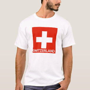 T-shirt Suisse symbole du pavillon nom du pays texte suiss