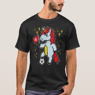 T-shirt Suisse Unicorn Football Fan Fan Femme Fan