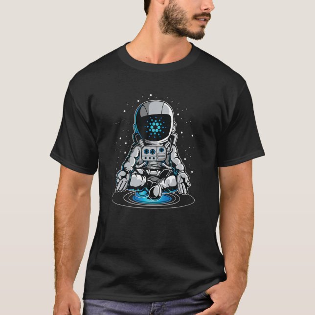 T-shirt Suite Espace Cardano Cool , Cryptomonnaie ADA Coin (Devant)