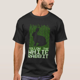 T-shirt Suivez La Citation Du Code Du Lapin Blanc