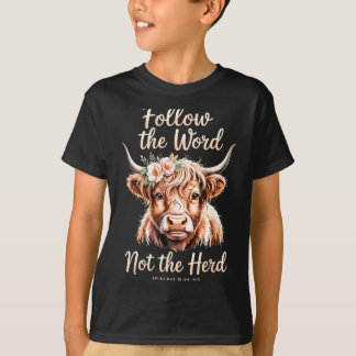 T-shirt Suivez La Parole Et Non La Masse Bible Vache Chrét