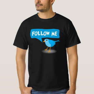 T-shirt Suivez-moi petit username bleu de coutume de