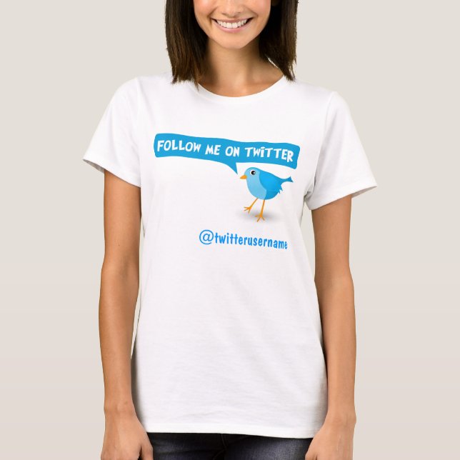 T-shirt Suivez-Moi Sur Twitter Blue Bird Ladies Top T-Shir (Devant)
