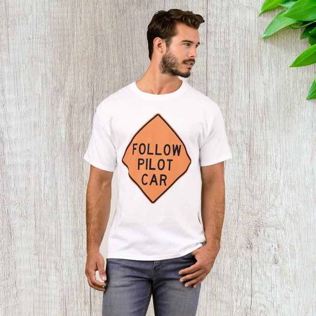 T-shirt Suivre le panneau de construction de la voiture pi (Créateur téléchargé)