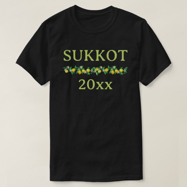 T-shirt Sukkot personnalisable avec année (Design devant)
