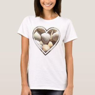 T-shirt Summer Beach Life, Coeur avec coquillages