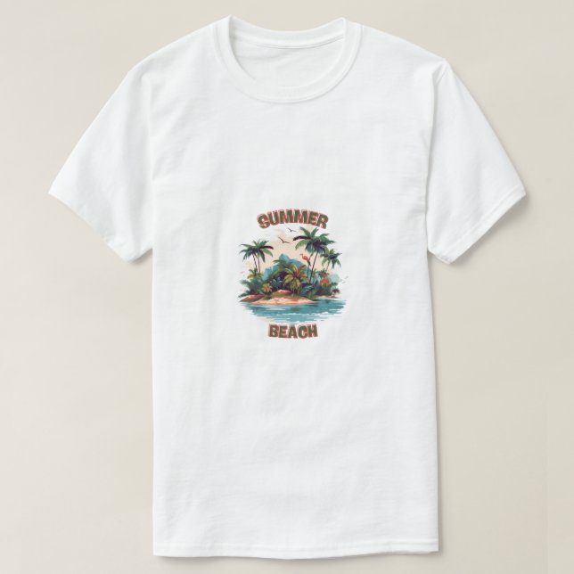 T-Shirt Summer Beach Tropical Island Design (Design devant)