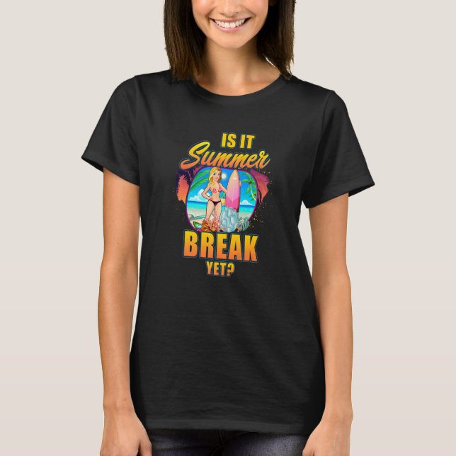 T-shirt Summer Break Palm Trees Beach Vacation Swimmer Wom (Devant)