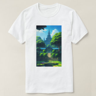 T-shirt Summer Happy Vibes Temple et Pond Blue Sky