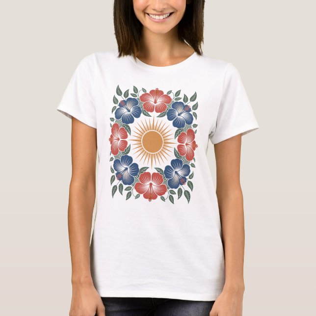 T-shirt Summer Hibiscus Flower (Devant)