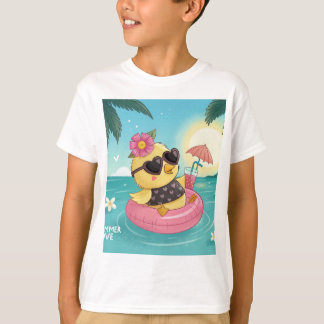 T-shirt Summer Love Chick: Retro Vibes & Rock 'n' Float