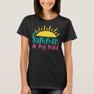 T-shirt Summer On My Mind Bonjour Summer Vacances Soleil