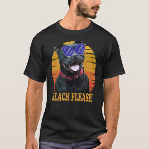 T-shirt Summer Staffordshire Chien Cool Lunettes de soleil