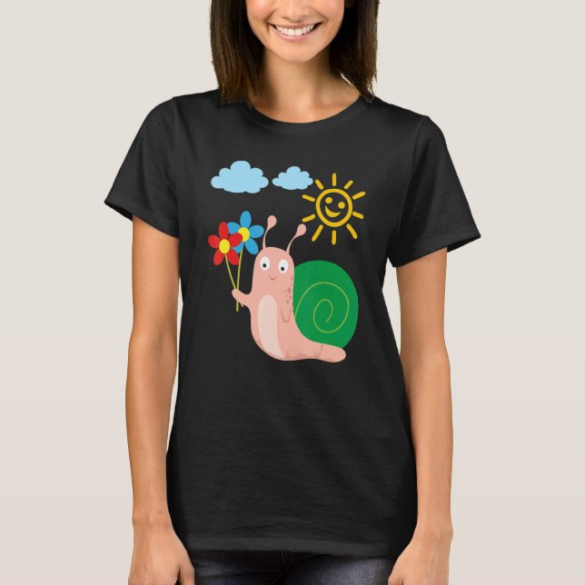 T-shirt Summer sun and  snail (Devant)