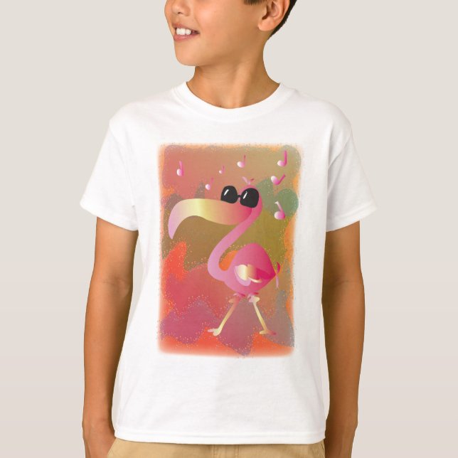 T-shirt summerwaves-Flamant rose (Devant)