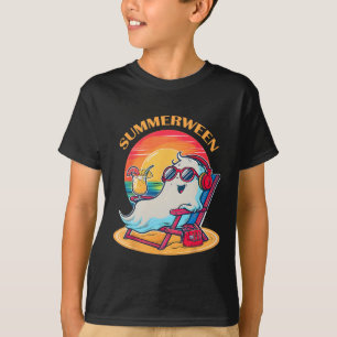 T-shirt Summerween mignon Fantôme d'été Éffrayant Hallowee