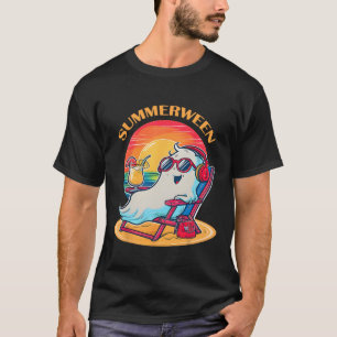 T-shirt Summerween mignon Fantôme d'été Éffrayant Hallowee