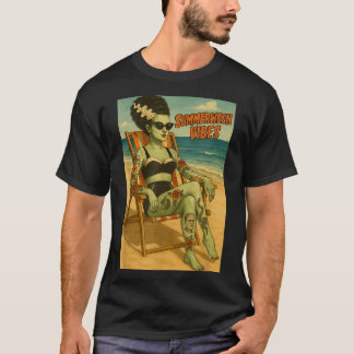 T-shirt Summerween Vibes Retro Beach Style gothique Tee