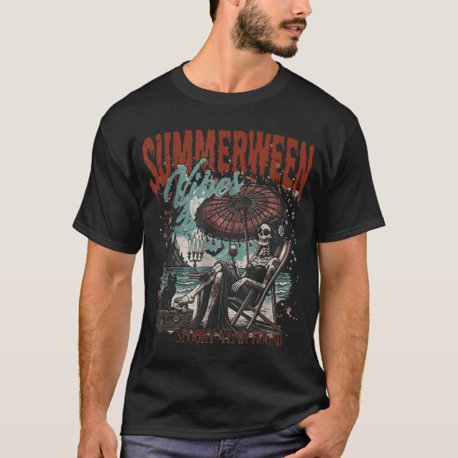 T-shirt Summerween Vibes Spooky Year Round Horror Hallowee (Devant)