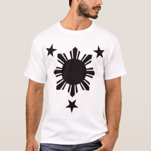 T-shirt Sun de base philippin et étoiles - noir