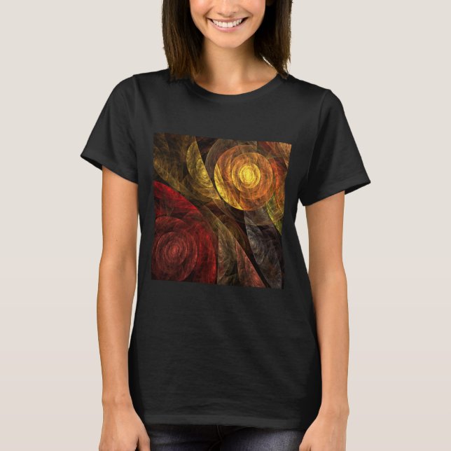T-shirt Sun Flower Floral Moderne Art Motif Abstrait (Devant)