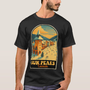 T-shirt Sun Peaks Canada Design Vintage Village de ski rét